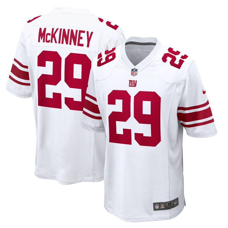Men New York Giants #29 Xavier McKinney Nike White Game NFL Jersey
